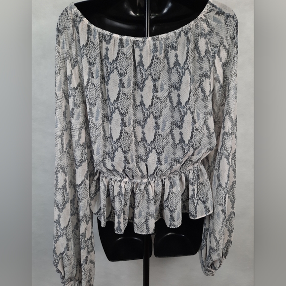 Snake Print Sheer Top - Picture 2 of 4